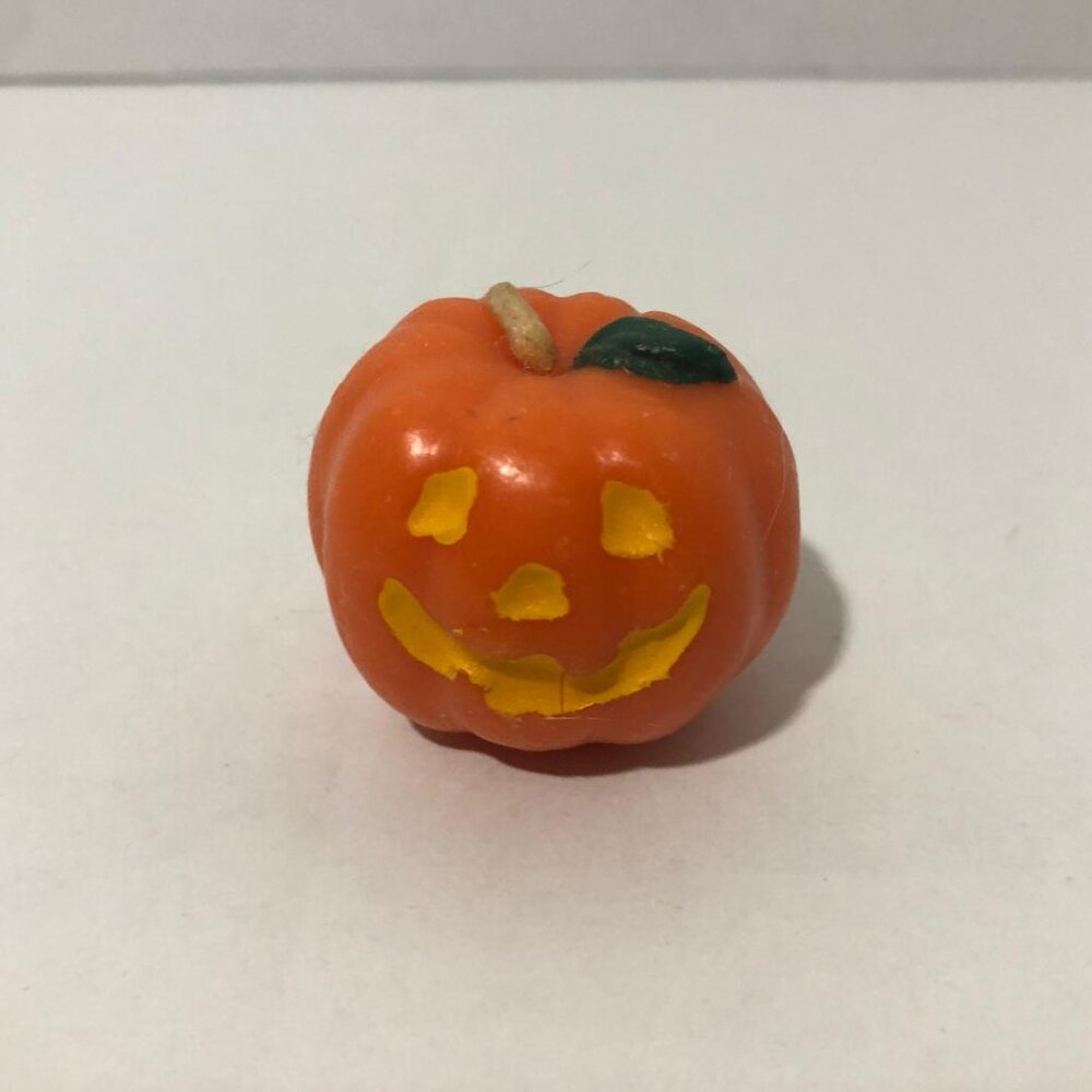Hallmark Candle Pumpkin Jack-O-Lantern Spooky Halloween Fall Unused Vintage